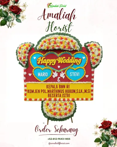 Karangan Papan Bunga Pernikahan di Nglegi